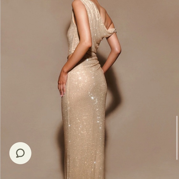 Meshki Gold One Shoulder Dress - Picture 4 of 5